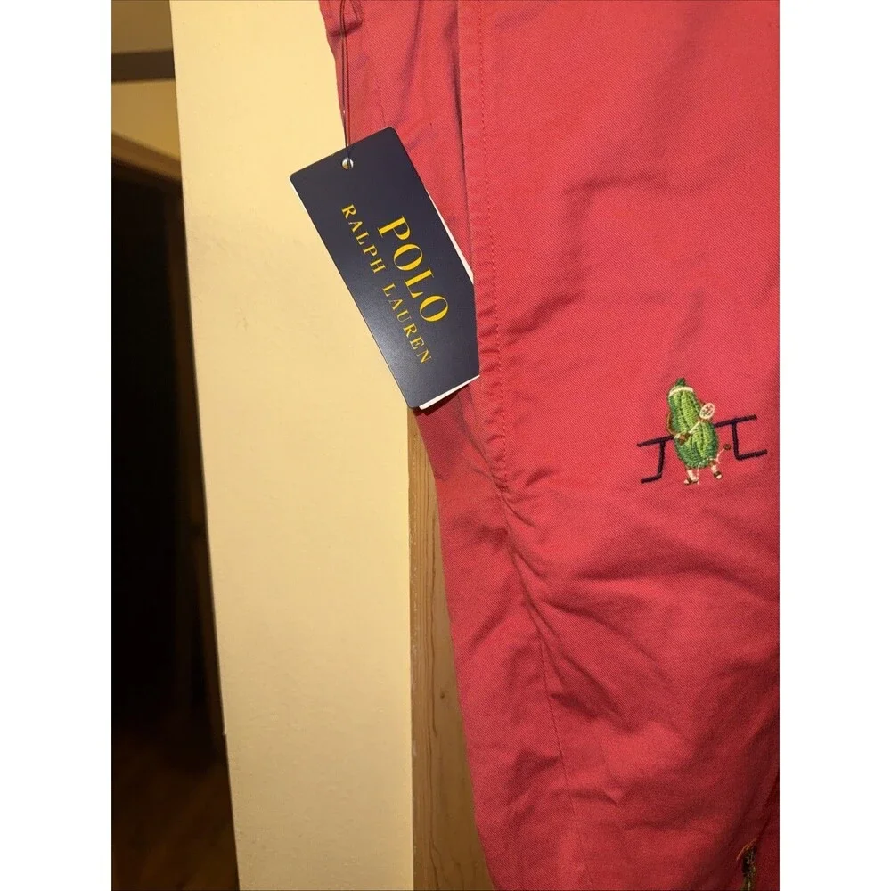 Polo Ralph Lauren Shorts Men's 46B Nantucket  Red Embroidered Stretch Chino.NWT